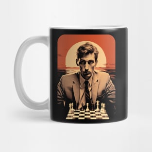 Bobby Fischer Retro Sunset Chess Mug